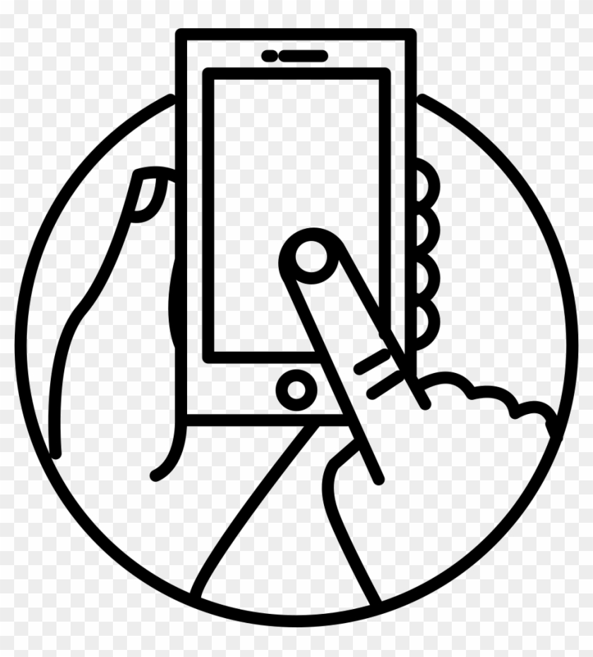Touch Screen Phone In Human Hands Inside A Circle Comments - Human With Phone Icon #983168