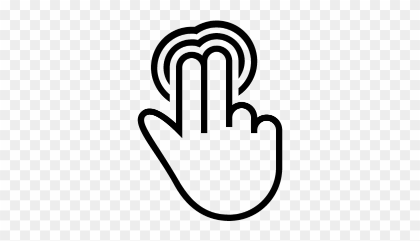 Two Fingers Pressuring Touch Screen Stroke Symbol Vector - Multi Touch Icon Png #983247