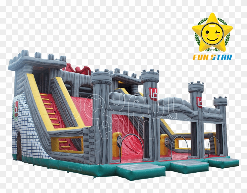 Big Inflatable Castle Playground With Double-lane Slide - Inflatable #983477