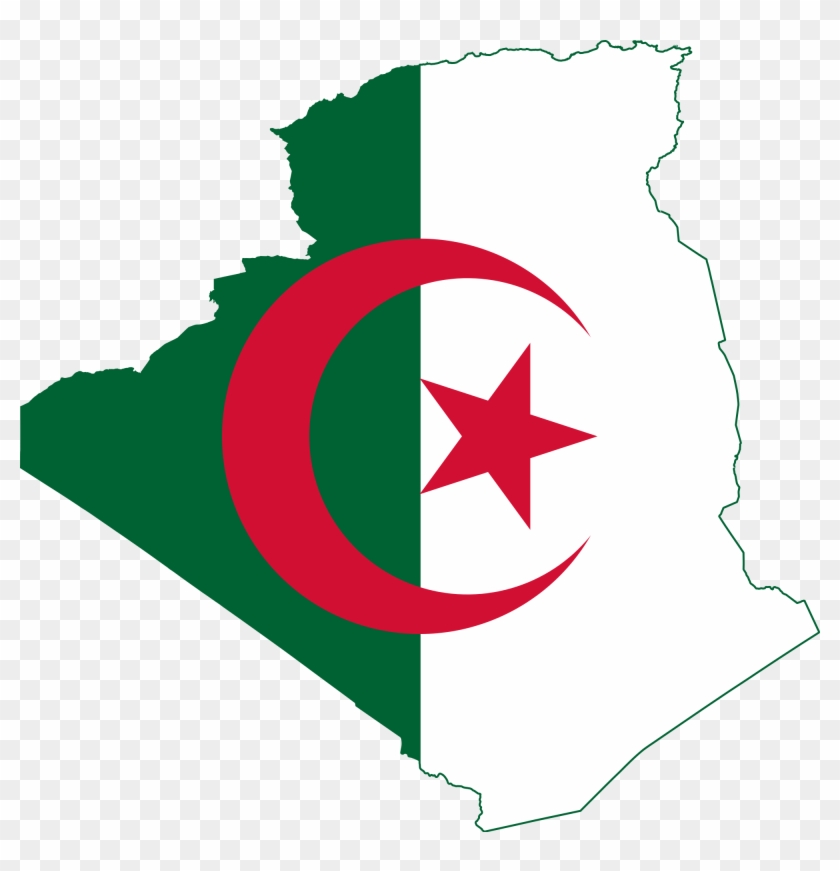 Open - Algeria Flag And Map #983480