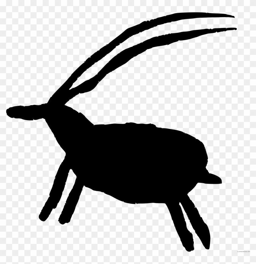 Goat Silhouette Animal Free Black White Clipart Images - Petroglyphs Clipart #983589