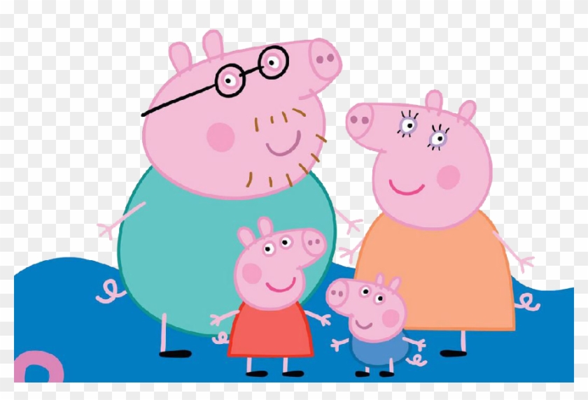 Edible Peppa Pig Family Cake Topper Round Personalized - Peppa Pig And Ben And Holly #983605