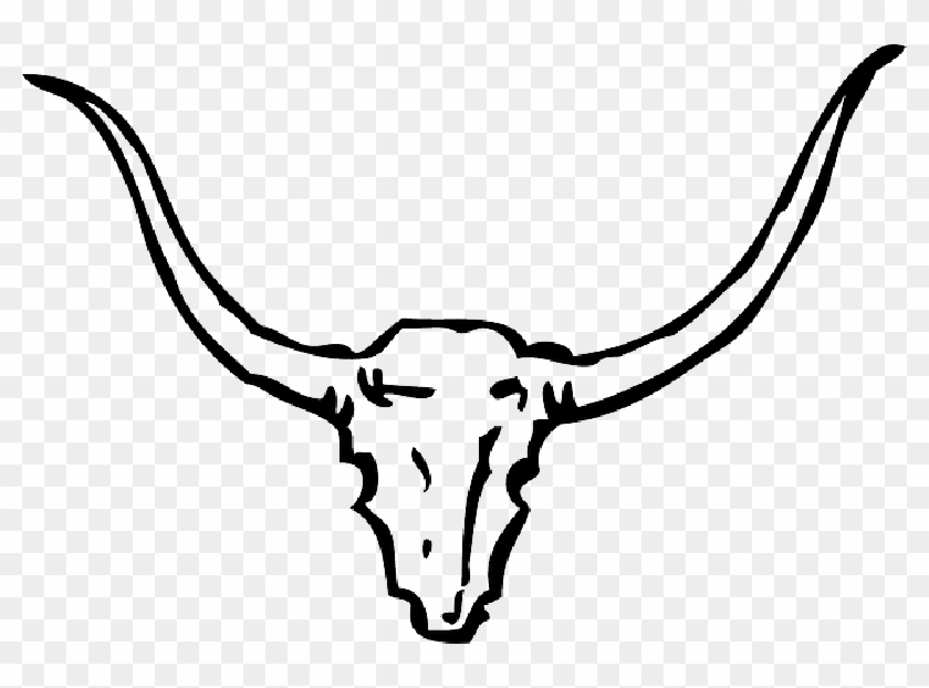 Goat Drawing Outline - Bull Horns Clipart #983609