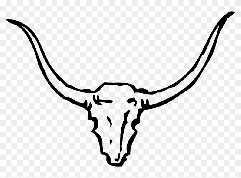 Goat Drawing Outline - Bull Horns Clipart #983609