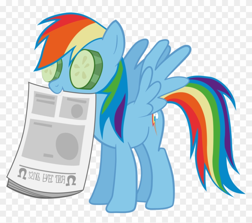 Marker, Cucumber, Female, Newspaper, Pony, Rainbow - Rainbow Dash #983940