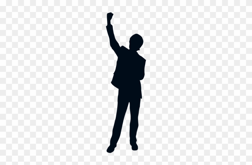 Happy Man Raising Fist Silhouette - Happy Man Invisible Background #984254