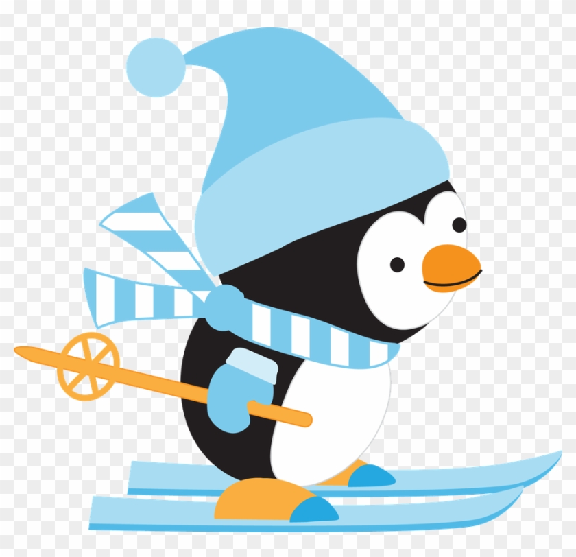 Penguin Skiing Cliparts - Penguin Skiing Clip Art #984288