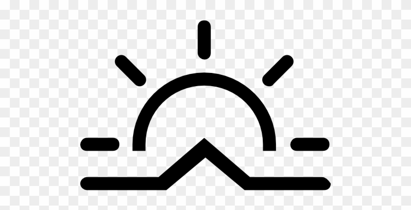 Sunrise Stroke Weather Symbol Free Icon - Outline Of A Sunset #984309