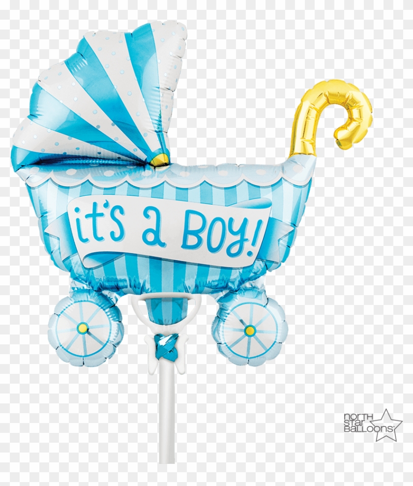 Baby Boy Pram Air Fill Foil Balloon 14" Blue Or - It's A Boy Buggy Air Balloon #984446