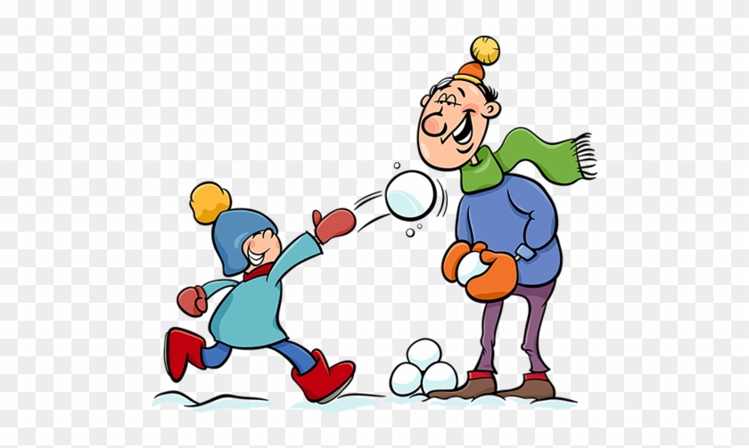 Personnages, Illustration, Individu, Personne, Gens - Snowball Fight Clipart #984742