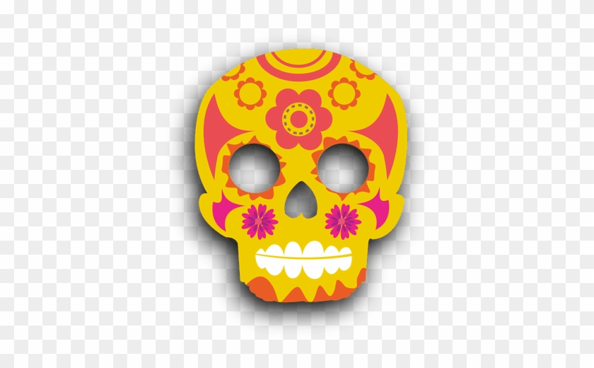 Yellow Decorative Sugar Skull Transparent Png Svg Vector - Punk Rock #984828