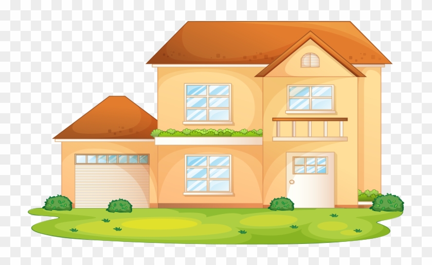 Cartoon House Illustration - Simple Front View House #984880