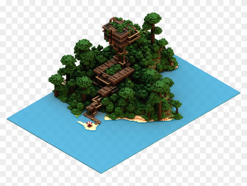 Isometric Minecraft Jungle House By Carlkempe On Deviantart - Pixel Art #984935