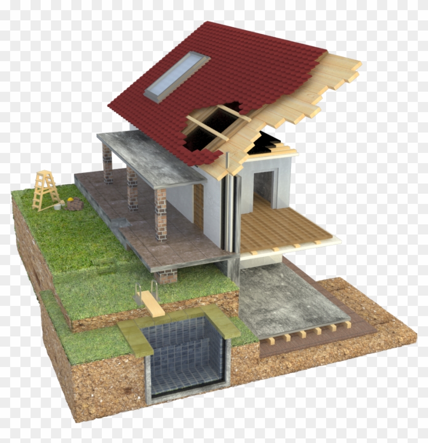 House Breakdown - 3d - Scene - Scale Model #985157