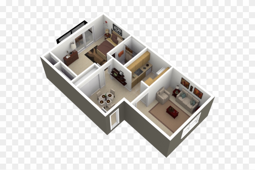 1 Inspirations One Bedroom Apartment Floor Plans 3d - House #985174