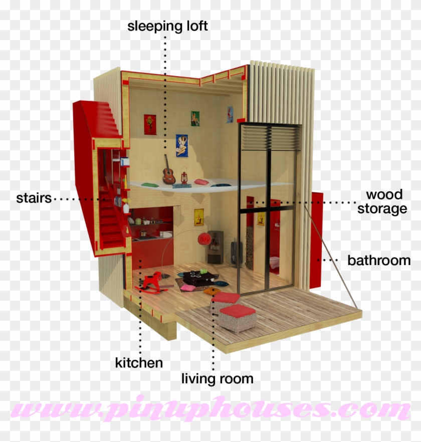 3d Section Of Tiny House Bessie The Main Concept Of - House #985186