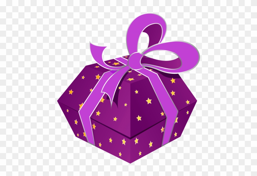 Free Png Purple Gift Box With Stars Png Images Transparent - Gift #985253