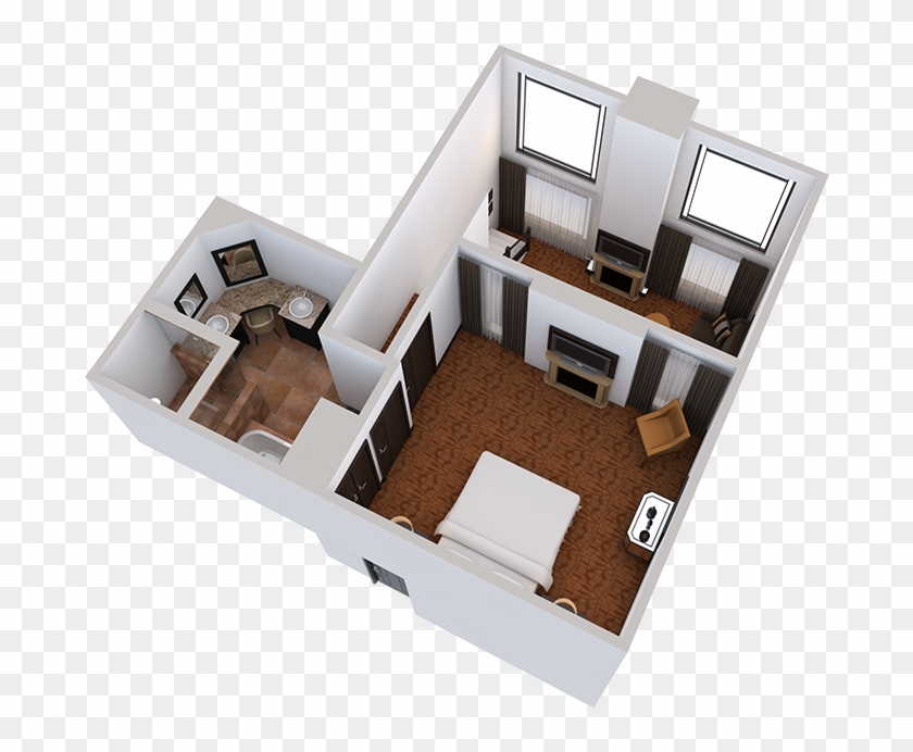 3d Render Of Upstairs In A One Bedroom Two Story Suite - Waldorf Astoria Park City #985266