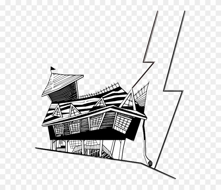 House, Home, Cartoon, Funny, Broken, Estate, Real - Crooked House Clipart #985403