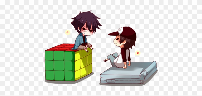 Anime Boy Clipart Gamer - Anime Boy With Rubik's Cube #985505