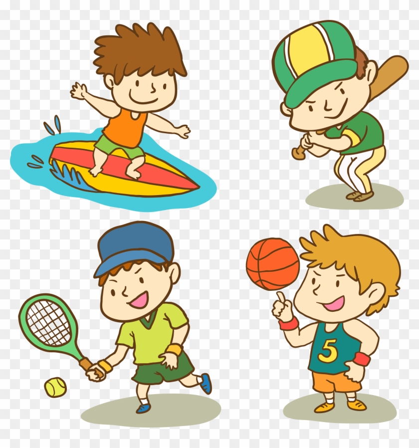 students playing sports clipart cartoon