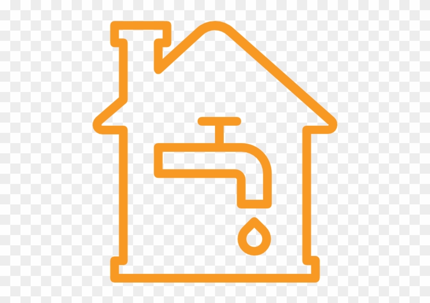 Icon Of A House And Tap Linking To The Utility Bills - Real Estate #985678