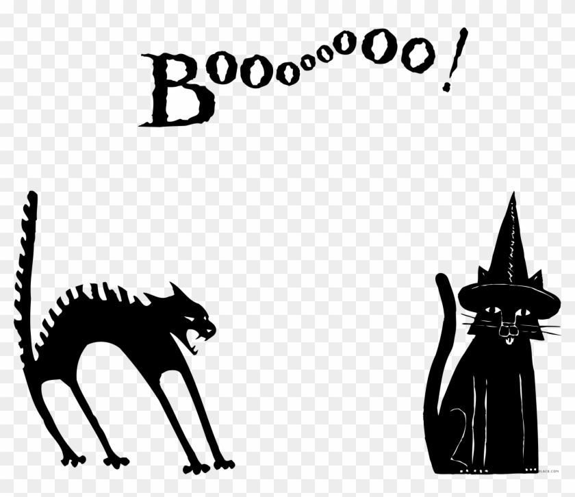 Halloween Cat Animal Free Black White Clipart Images - Black Cat #985701