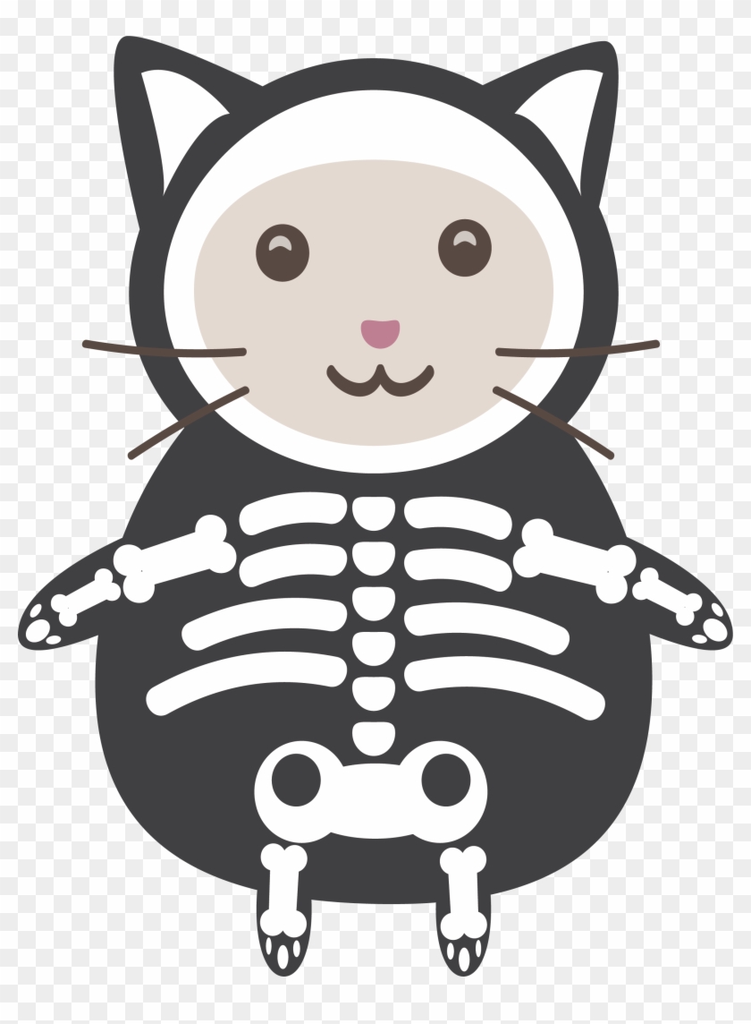 Halloween Euclidean Vector Disguise - Skeleton Cat Cartoon #985704