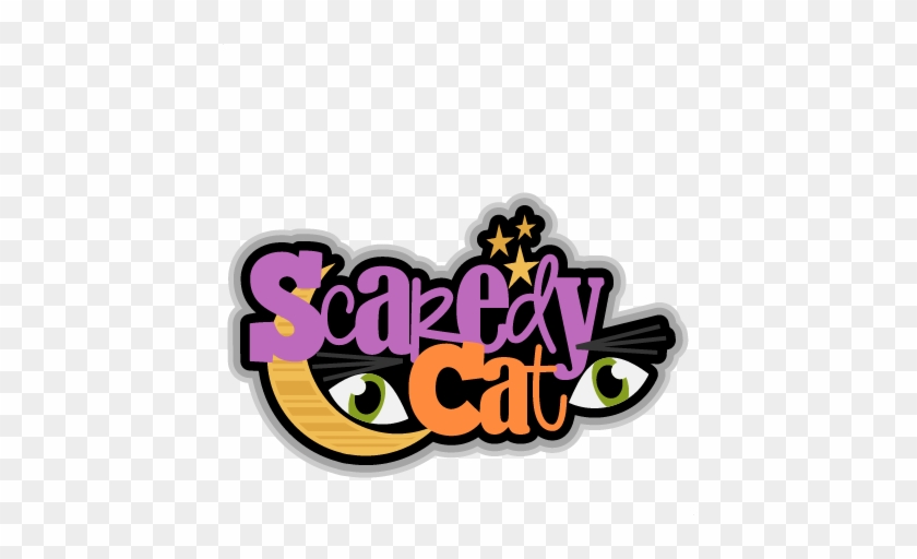 Scaredy Cat Halloween Cat Svg Scrapbook Title Svg Cutting - Halloween Costume Shirt Scaredy Cat Cute Halloween #985725