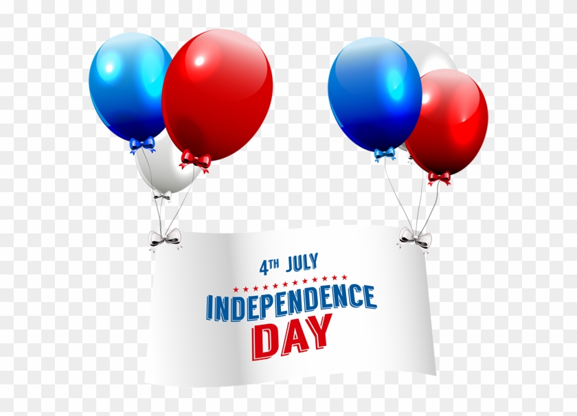 Independence Day With Balloons Transparent Png Clip - Independence Day Png Text #985973