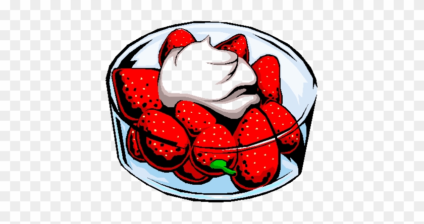 Berry Yogurt Clip Art - Strawberries And Cream Cartoon #986349