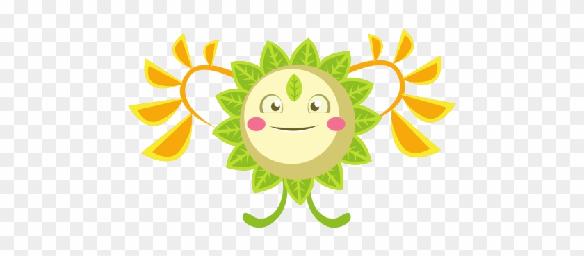 Cute Fantastic Flower Character - Vector Graphics #986431