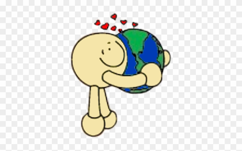 Cropped Happy Logo Earth Hug - Cartoon #986486