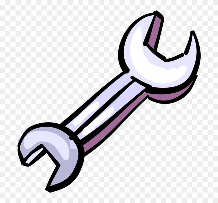 Vector Illustration Of Open End Spanner Wrench Tool - Vector Illustration Of Open End Spanner Wrench Tool #986672