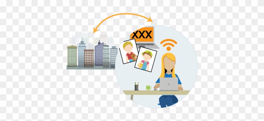 Remote Office Illustration - Cities And Mobility & Transportation By Pascual #987120