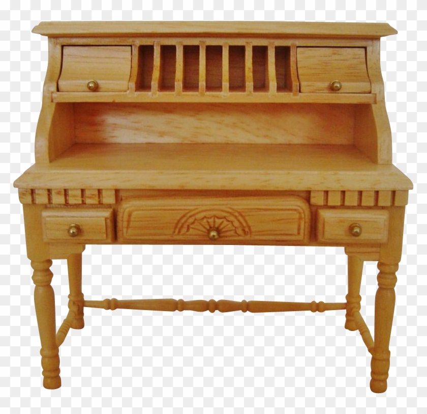 Miniature Dollhouse Desk Furniture Wood Doll House - Secretary Desk #987254