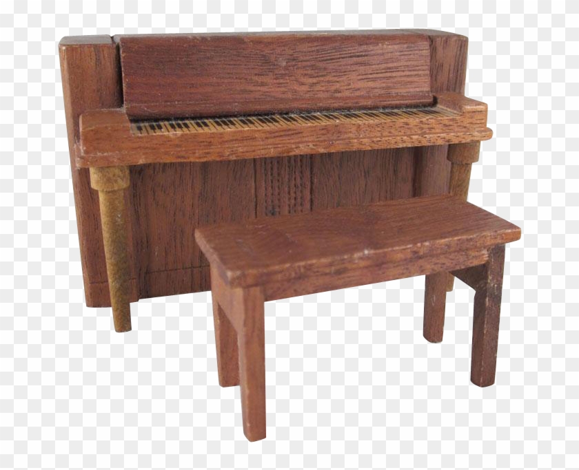 Strombecker 3/4" Upright Piano And Bench Dollhouse - Outdoor Bench #987259