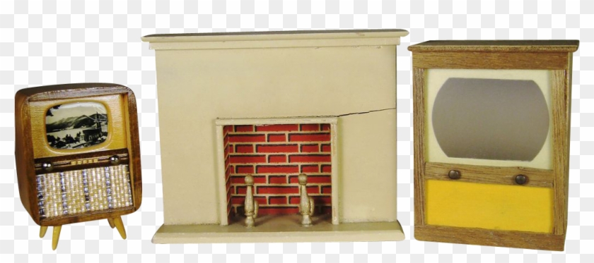 Vintage Dollhouse Furniture ~ German Fireplace And - Hearth #987316