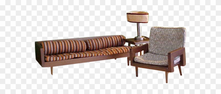Rare Mattel Wooden Danish Modern Doll Living Room Furniture - Outdoor Sofa #987324