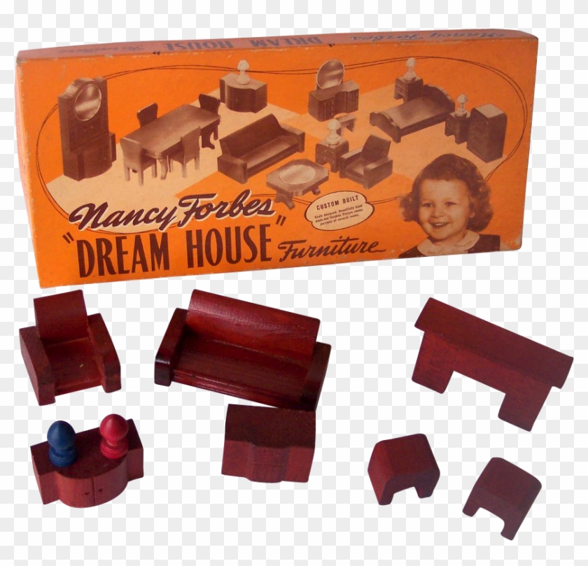 Vintage Nancy Forbes Wooden Dollhouse Furniture 9 Pieces - Dollhouse #987325