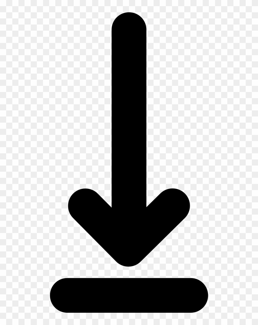 Straight Down Arrow On A Line Comments - Download Arrow Icon #987333