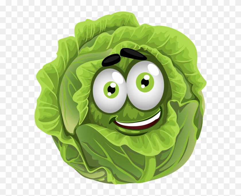 Lettuce Clipart Face - Cartoon Cabbage #987465
