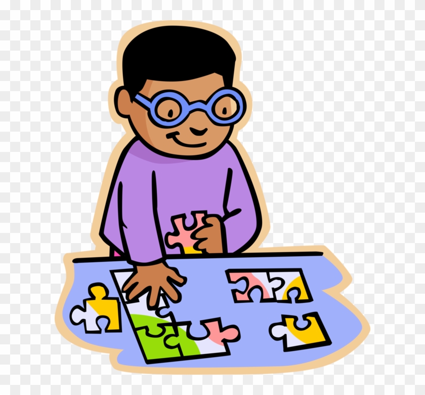Vector Illustration Of Primary Or Elementary School - Puzzle Clip Art #987509