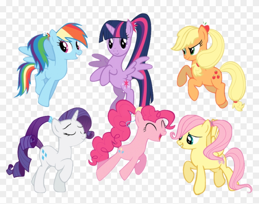 Mlp Mane 6 With Ponytails #987612