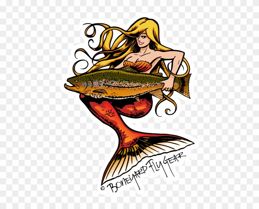 Byfg Mermaid Brown Trout - Cool Boat Decals #987679