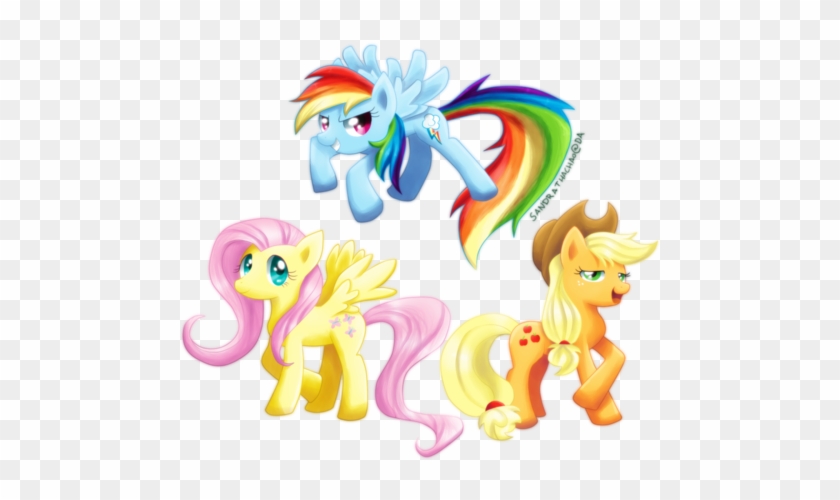 My Little Pony Friendship Is Magic Wallpaper Probably - Applejack Fluttershy Rainbow Dash #987709