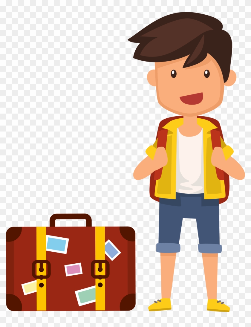 Pack Your Needed Stuffs - Backpacker Katoon Png #987781