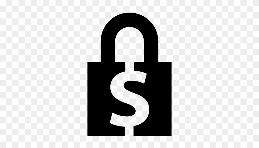Money Security Lock Symbol Vector - Money Sign With A Lock #987780