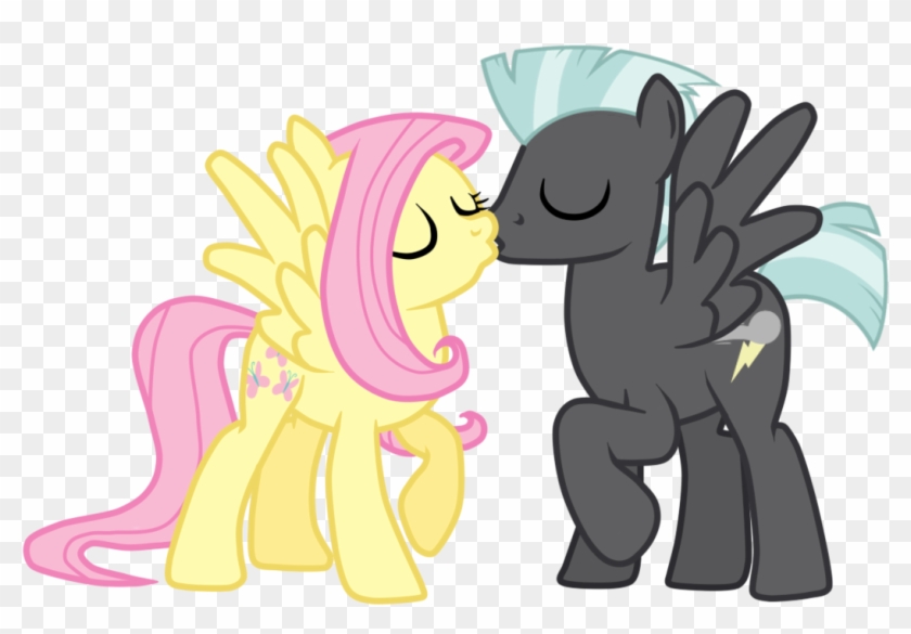 Niban-destikim, Female, Fluttershy, Kissing, Male, - My Little Pony Fluttershy And Thunderlane #988001