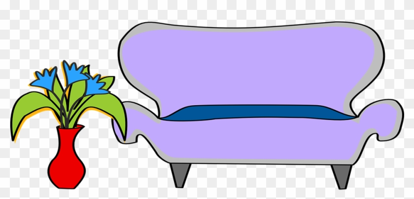 Flower, Sofa, Furniture, Couch - Couch Clipart #988345